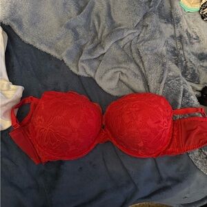 Auden Red Lace Underwire Bra